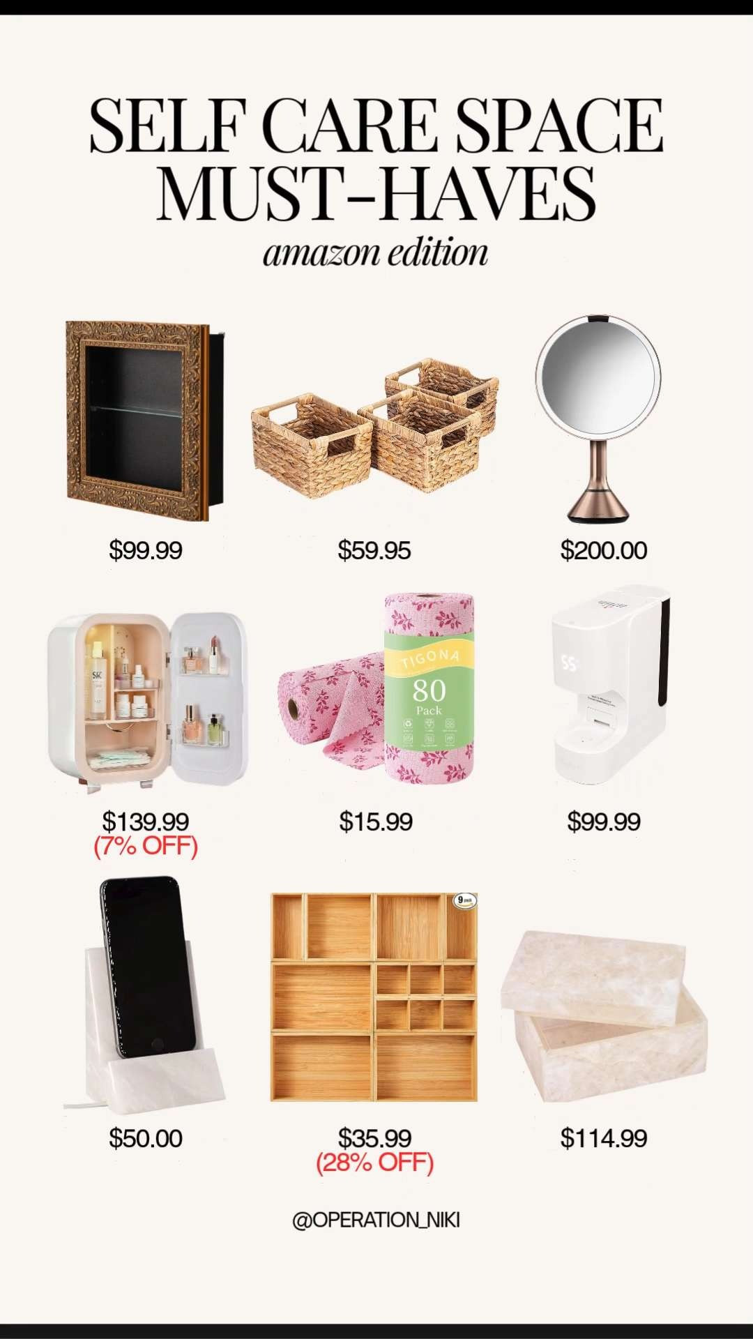 Create the ultimate retreat with these Self Care Space Must-Haves. ✨ Having a dedicated spot for your routine makes staying organized and consistent so much easier.

I am loving this setup featuring a mini fridge to keep my skincare chilled and refreshing. Using the right storage solutions ensures everything has a place, making my morning and night routines feel like a total dream. ☁️🧘🏾‍♀️

Follow for more @OPERATION_NIKI on IG, TikTok, & Facebook

#SelfCareSpace #HomeOrganization #SkincareRoutine #BeautyFridge #MorningReset #AmazonHome #SelfCareDaily #OperationNiki #BeautyFavorites #HomeRefresh #WellnessSpace #OrganizedLife #SkincareEssentials 

 #LTKselfcare #LTKHome