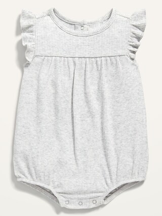 Rib-Knit Flutter-Sleeve One-Piece Romper for Baby | Old Navy (US)
