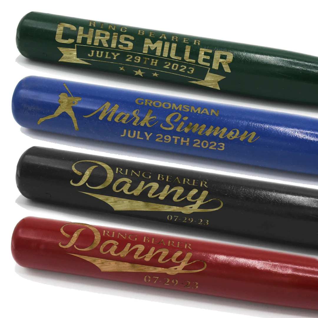 Baseball Gifts for Boys Custom Engraved Baseball Bat Baseball Gift for Ring Bearer Ring Bearer Gi... | Etsy (US)
