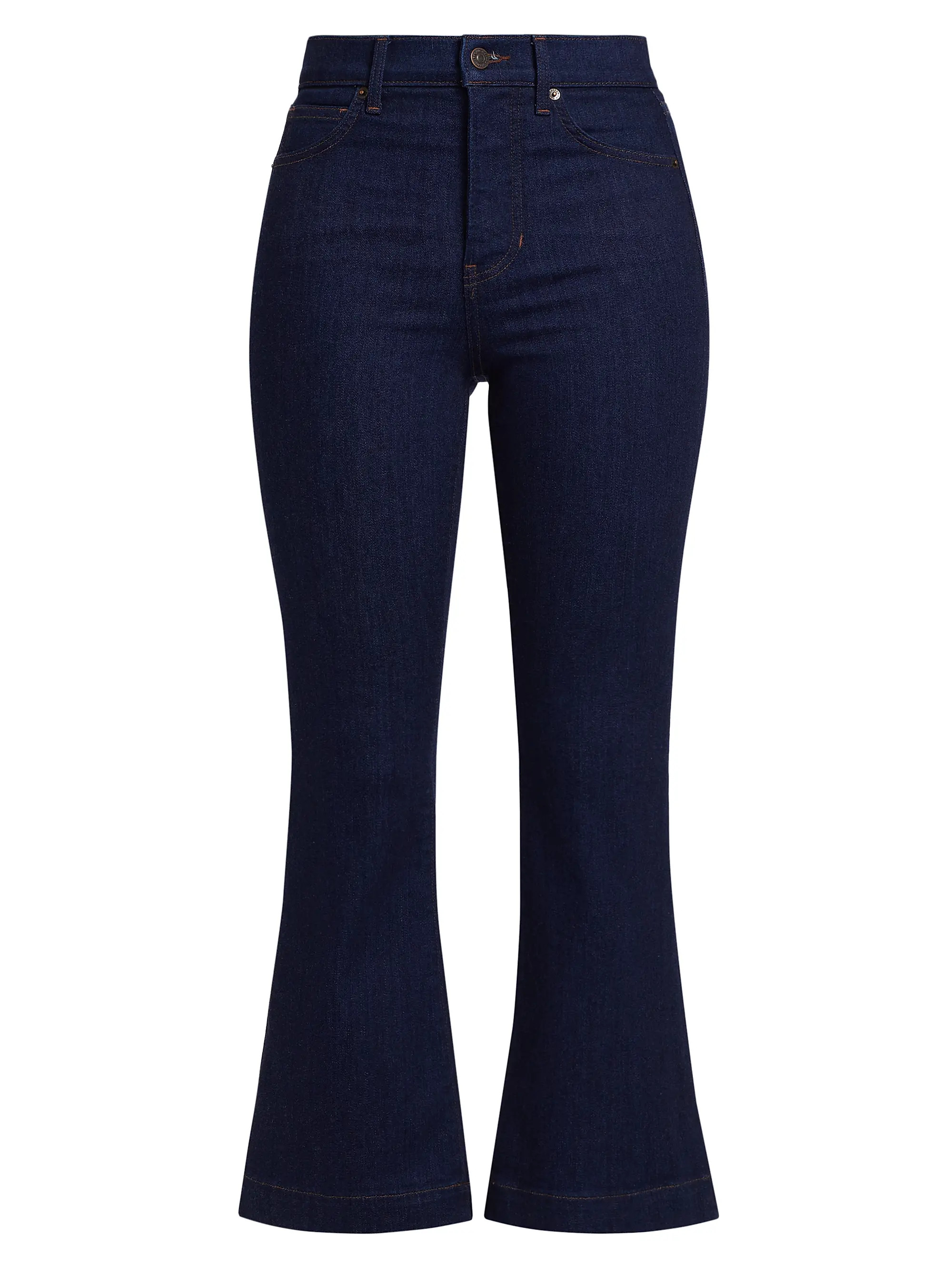 Shop Veronica Beard Carson High-Rise Ankle-Flare Jeans | Saks Fifth Avenue | Saks Fifth Avenue