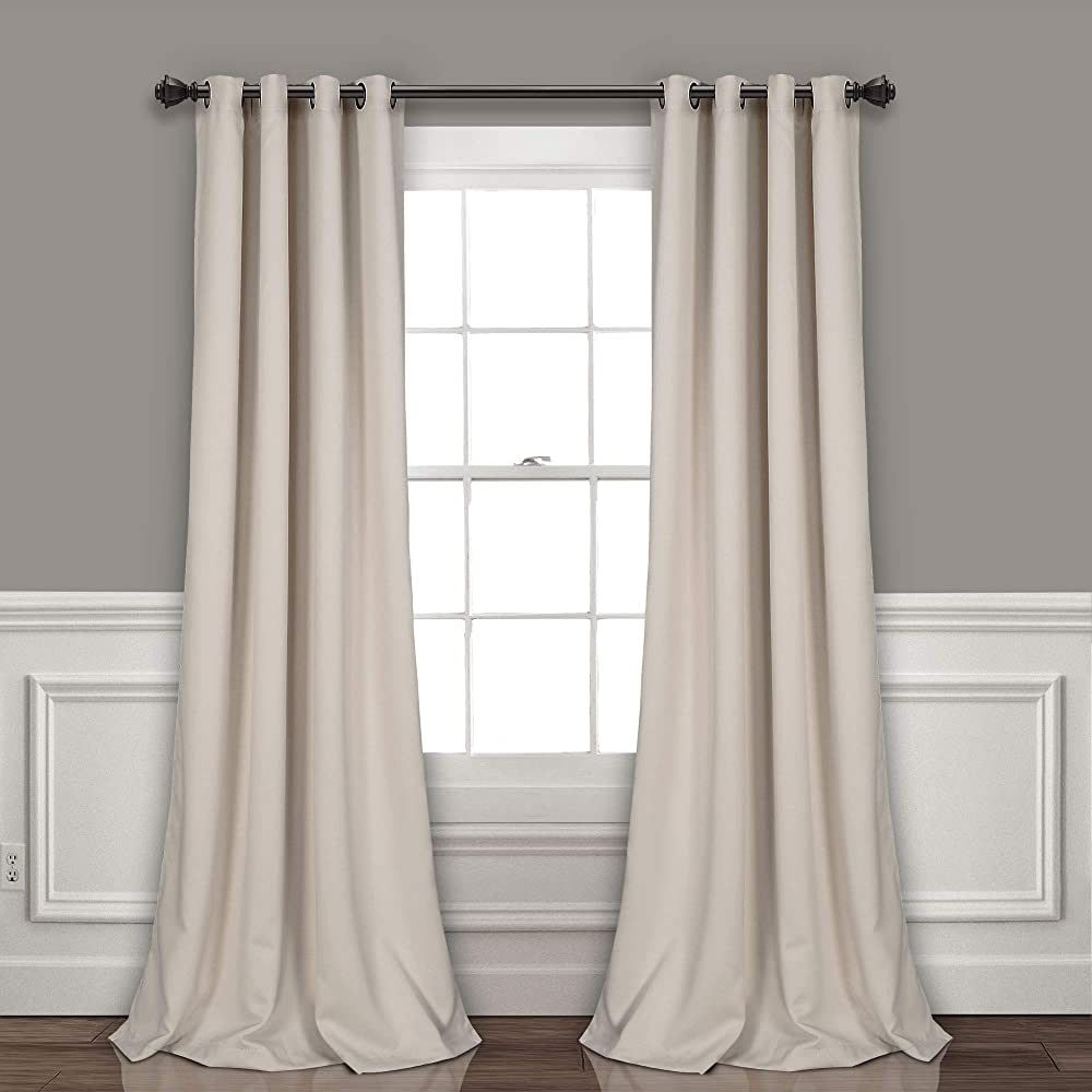 Lush Decor Insulated Grommet Blackout Curtains Panel Pair, 52"W x 84"L, Wheat | Amazon (US)