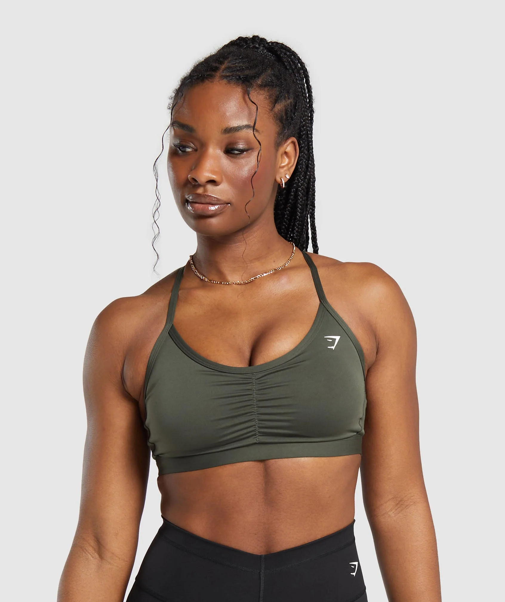 Gymshark Ruched Sports Bra - Strength Green | Gymshark US