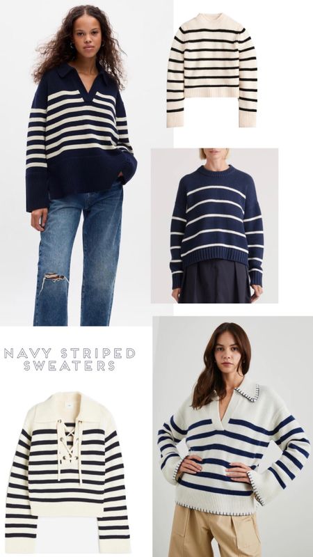 Navy striped sweaters for spring 
💙
JCrew, spring outfit, spring ootd, spring sweater, striped sweater, cotton sweater, Quince, H&M 

#LTKSeasonal #LTKfindsunder100 #LTKsalealert