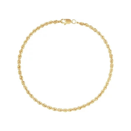 Brilliance Fine Jewelry 10K Yellow Gold 2.5mm Glitter Rope Bracelet 7.5 | Walmart (US)