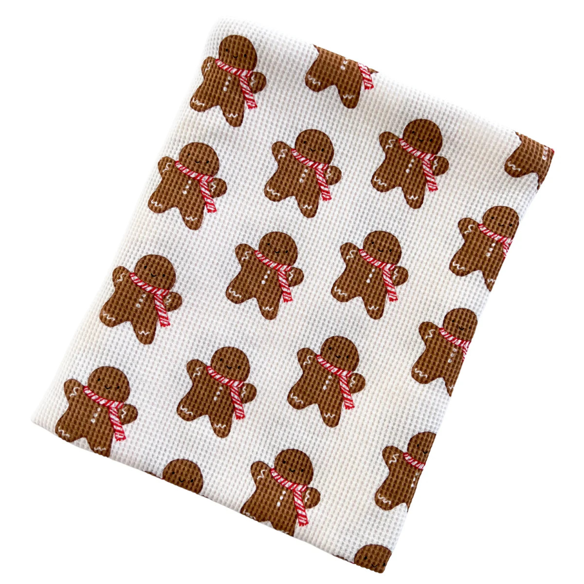 Organic Cotton Waffle Swaddle, Gingerbread Man | SpearmintLOVE