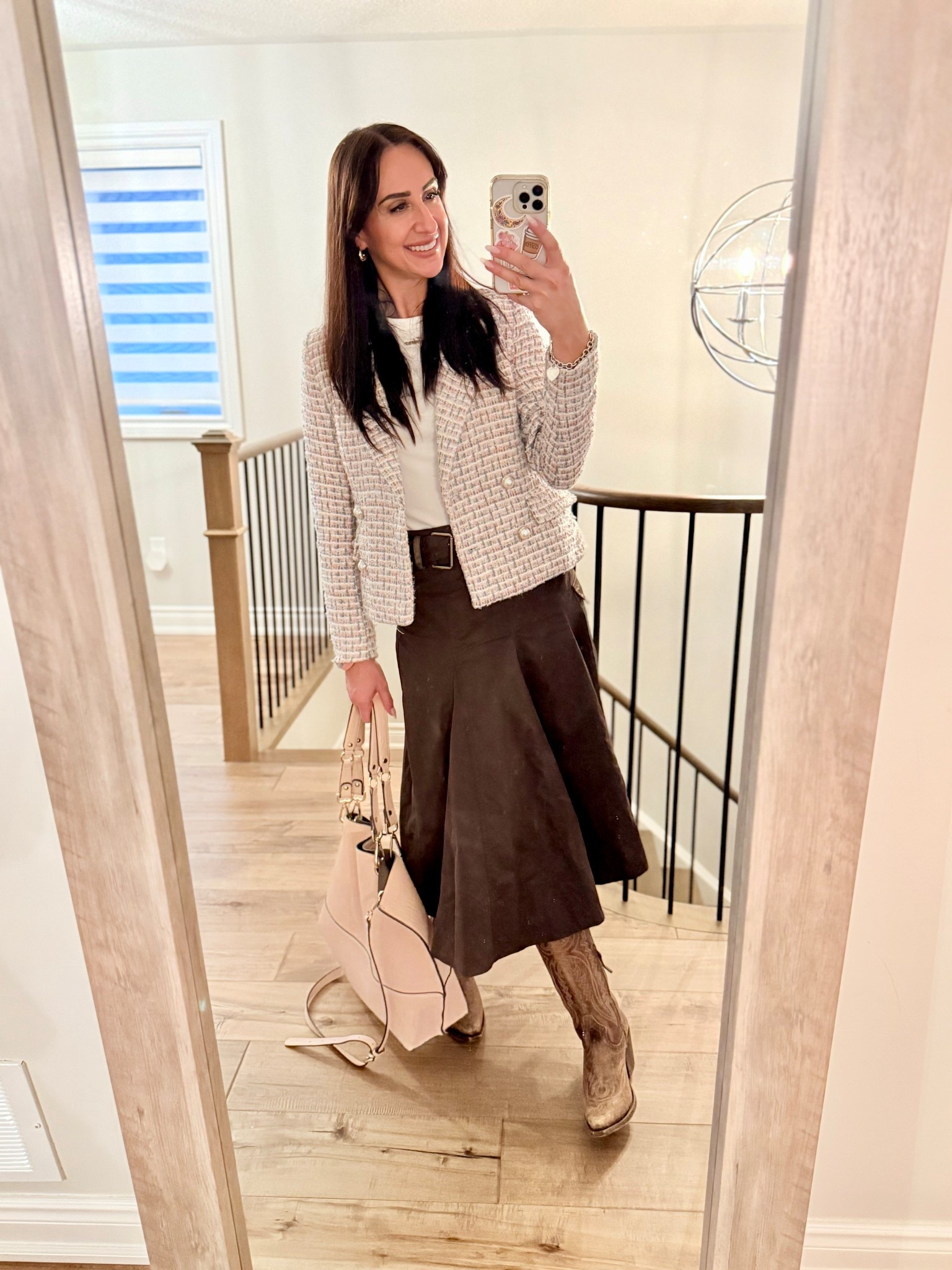 Pink and brown work outfit with cowboy boots 

#LTKstyletip #LTKworkwear