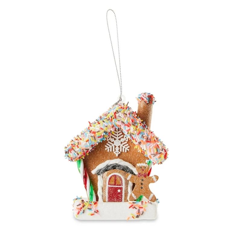 Multicolor Sugar Candy & Gingerbread Man House Decorative Ornament, 4.3 inch, 0.0739 lb, Holiday ... | Walmart (US)