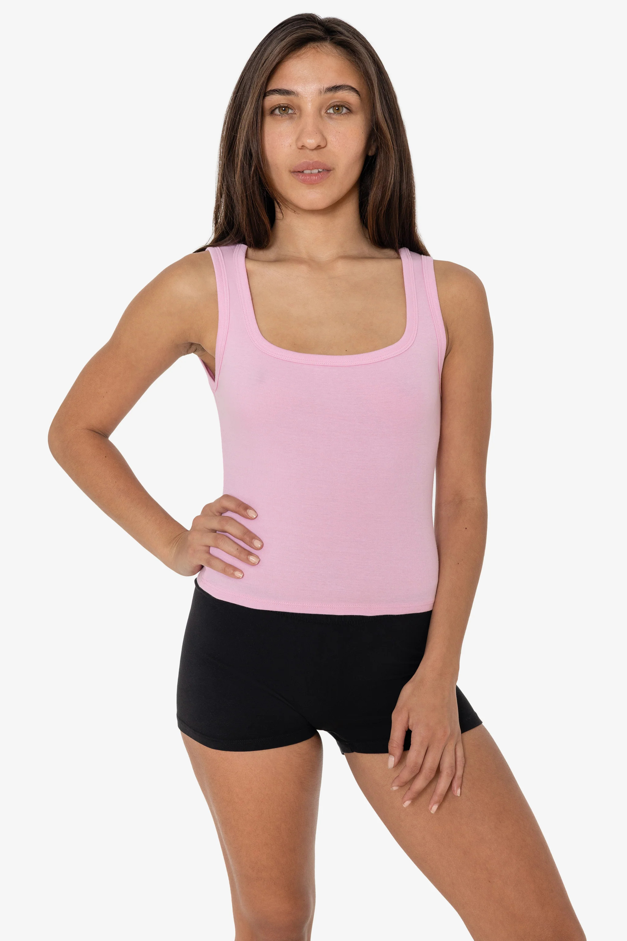 43055 - Baby Rib Square Neck Tank Top | Los Angeles Apparel
