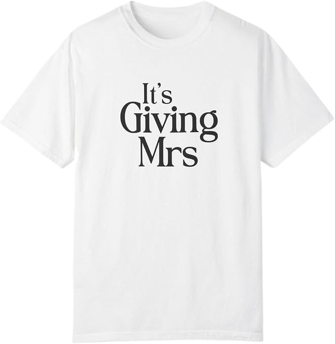 It’s Giving Mrs T-Shirt, Bride to Be Graphic Tee, Bachelorette Party Gift Shirt | Amazon (US)