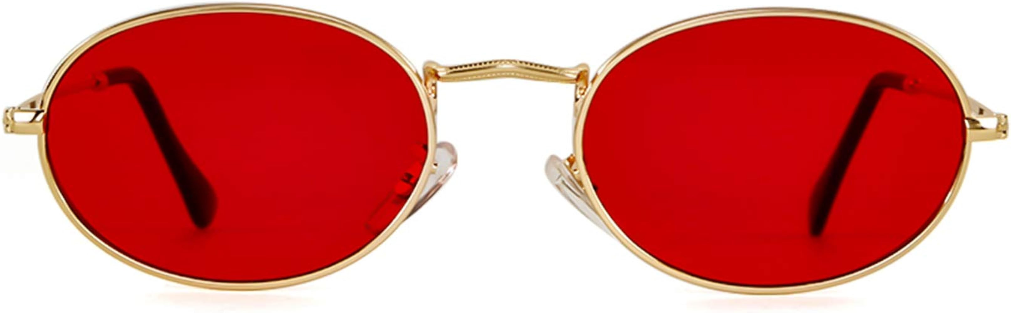 GIFIORE Oval Sunglasses Vintage Retro 90s Sunglasses Trendy Designer Glasses for Women Men | Amazon (US)