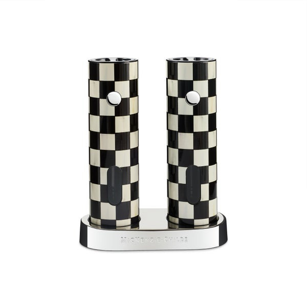 MacKenzie-Childs Courtly Check Electric Salt & Pepper Grinder Set | MacKenzie-Childs