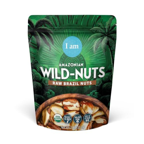 Organic Brazil Wild Nuts | Raw Brazil Nuts | 100% Wild Grown, Sustainably Collected | Prevents Deforestation | Rich in Selenium | Non-GMO, Natural Snack | 2 LB | Amazon (US)