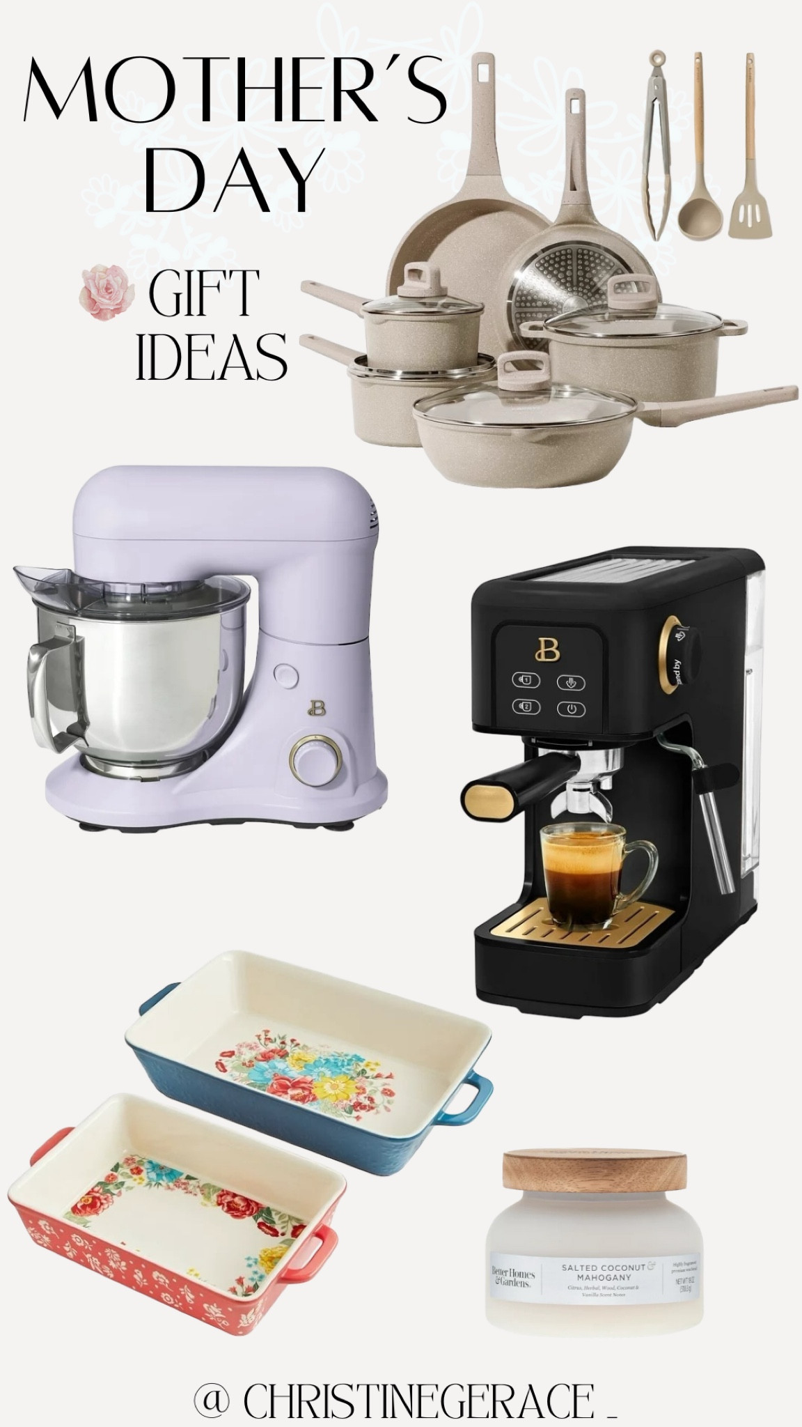 Mother’s Day gift ideas for the home | Walmart finds 
Stand mixer, pots and pans set, espresso maker, baking dishes, candle 

#LTKsalealert #LTKGiftGuide