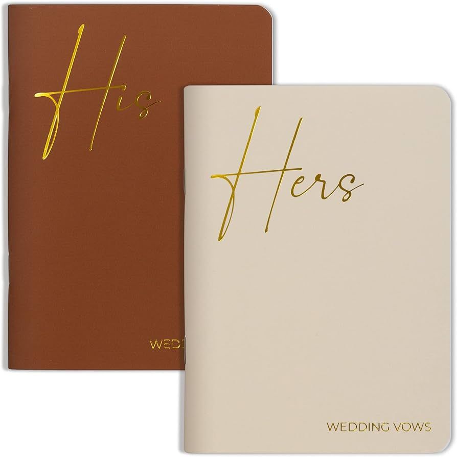 Elegant Vow Books With Gold Foil Lettering For Your Wedding - Perfectly Sized His and Hers Vow Bo... | Amazon (US)
