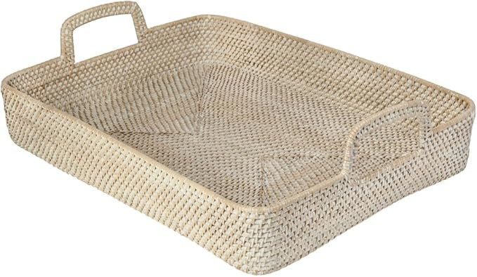 KOUBOO Laguna Rectangular High Wall serving tray, Extra Large, White Wash | Amazon (US)