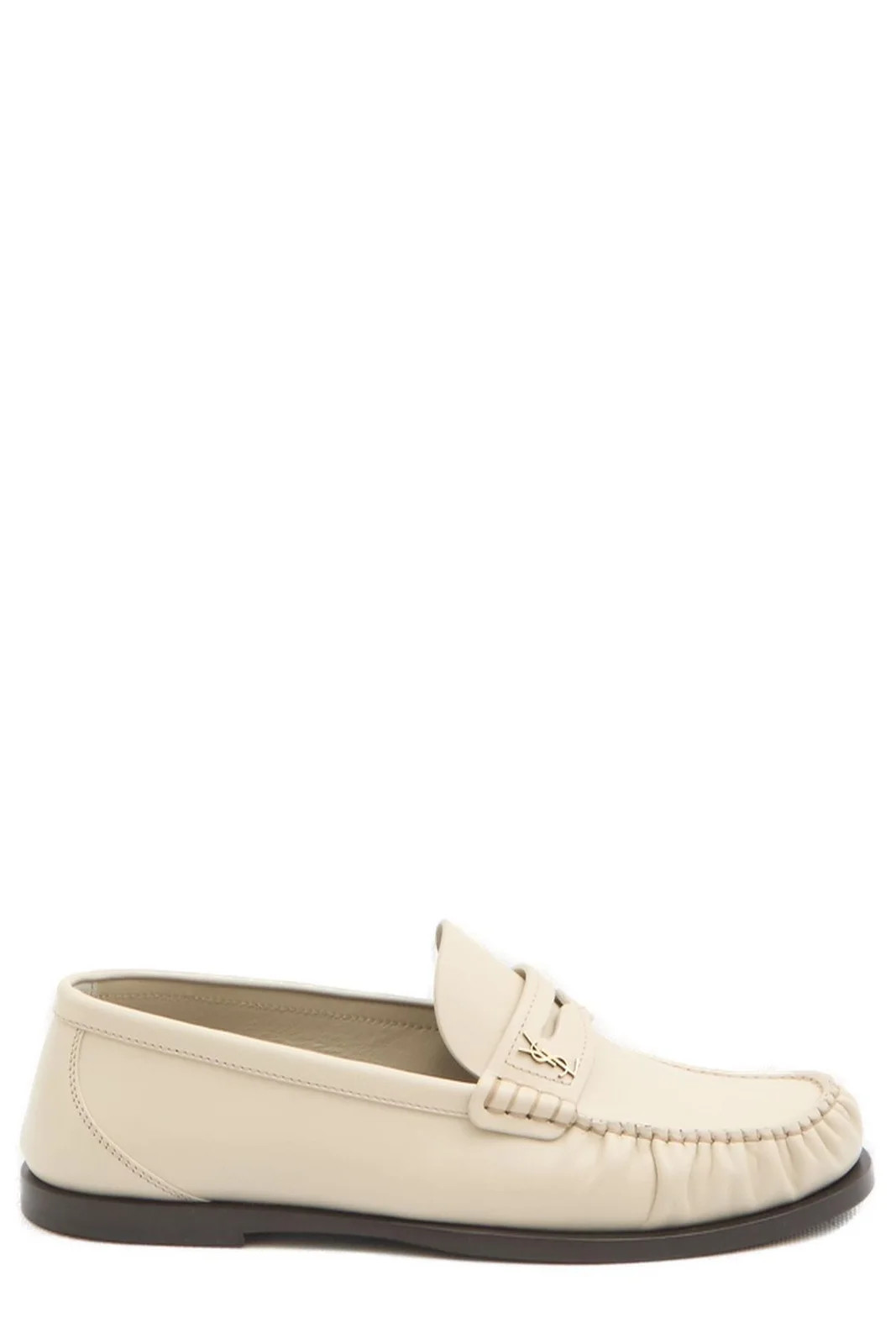 생 로랑 로랑 로고 플라크 슬립온 로퍼 | Cettire Global