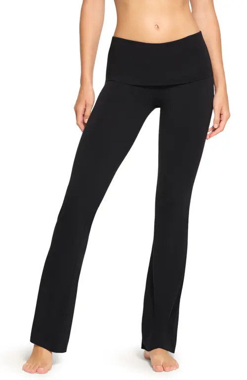 SKIMS Stretch Cotton Jersey Foldover Pants in Soot at Nordstrom, Size Xx-Small | Nordstrom