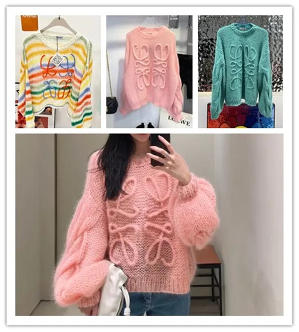 Dupe LOEWE Long Sleeve Women's Sweaters Autumn And Spring Pullover Long Knit Top | DHGate