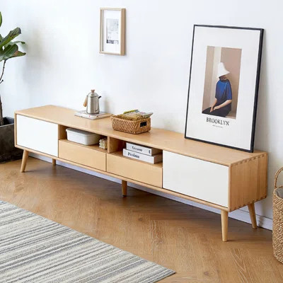 Modern Burlywood Solid Wood TV Stands | Wayfair North America