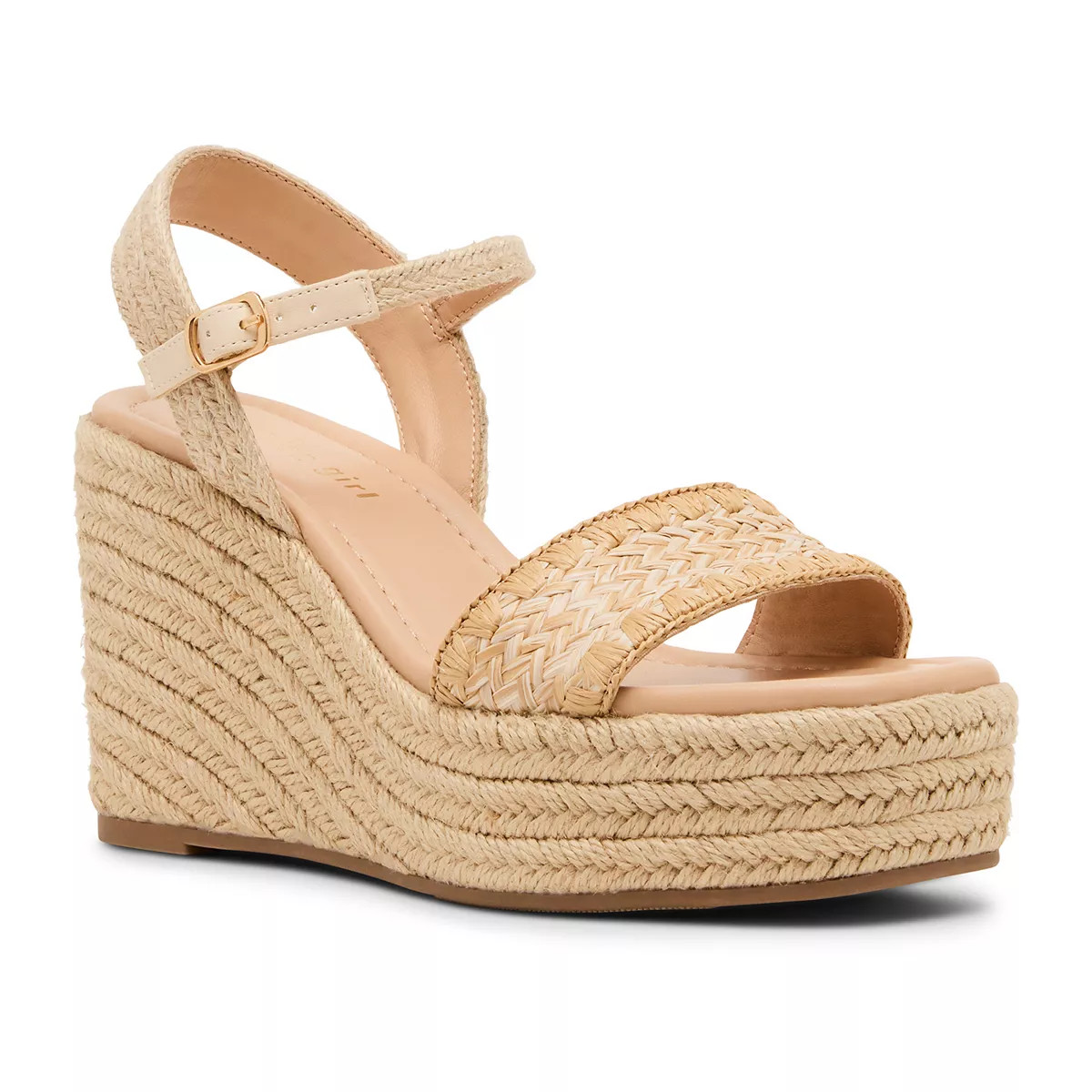 madden girl Valleyy Women's Wedge Sandals With Ankle Strap, Size: 9.5, Dk Natural | Kohl's