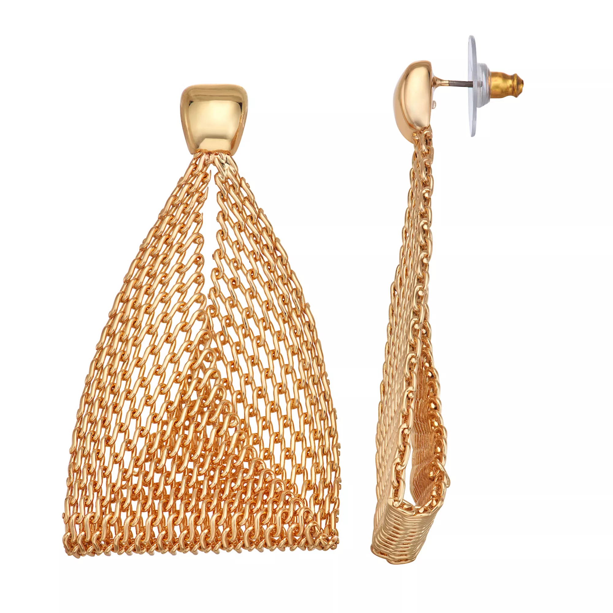 Nine West Gold Tone Mesh Drop Earrings | Kohl's