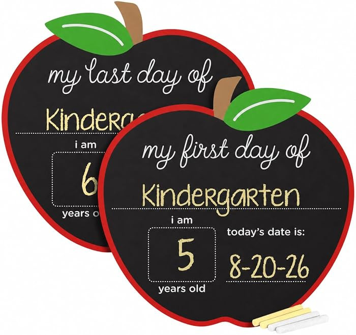 Pearhead First and Last Day of School Apple Chalkboard Sign, Photo Prop | Amazon (US)