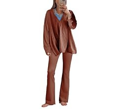 Lianlive 2 Piece Outfit for Women Oversized T-shirts and Flared Legging Set Hot Shot Reversible L... | Amazon (US)