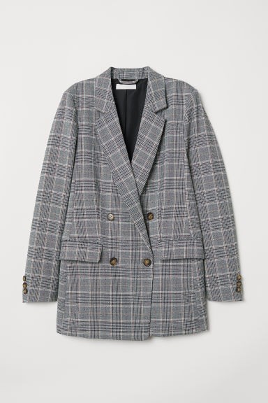 H & M - Double-breasted Jacket - Gray | H&M (US + CA)