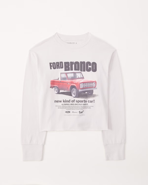 Women's Oversized Boyfriend Bronco Cutoff Crew Tee | Women's New Arrivals | Abercrombie.com | Abercrombie & Fitch (US)
