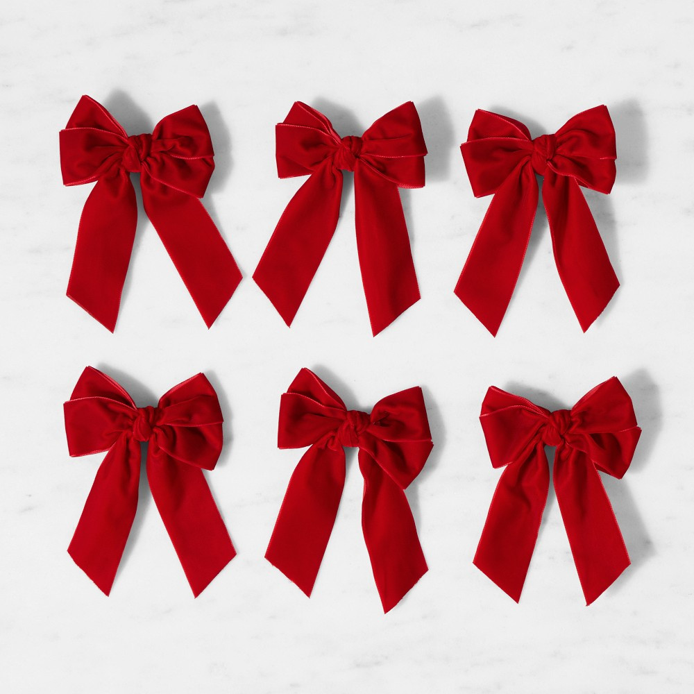 Red Bows with Wire Ties, Set of 6 | Williams-Sonoma