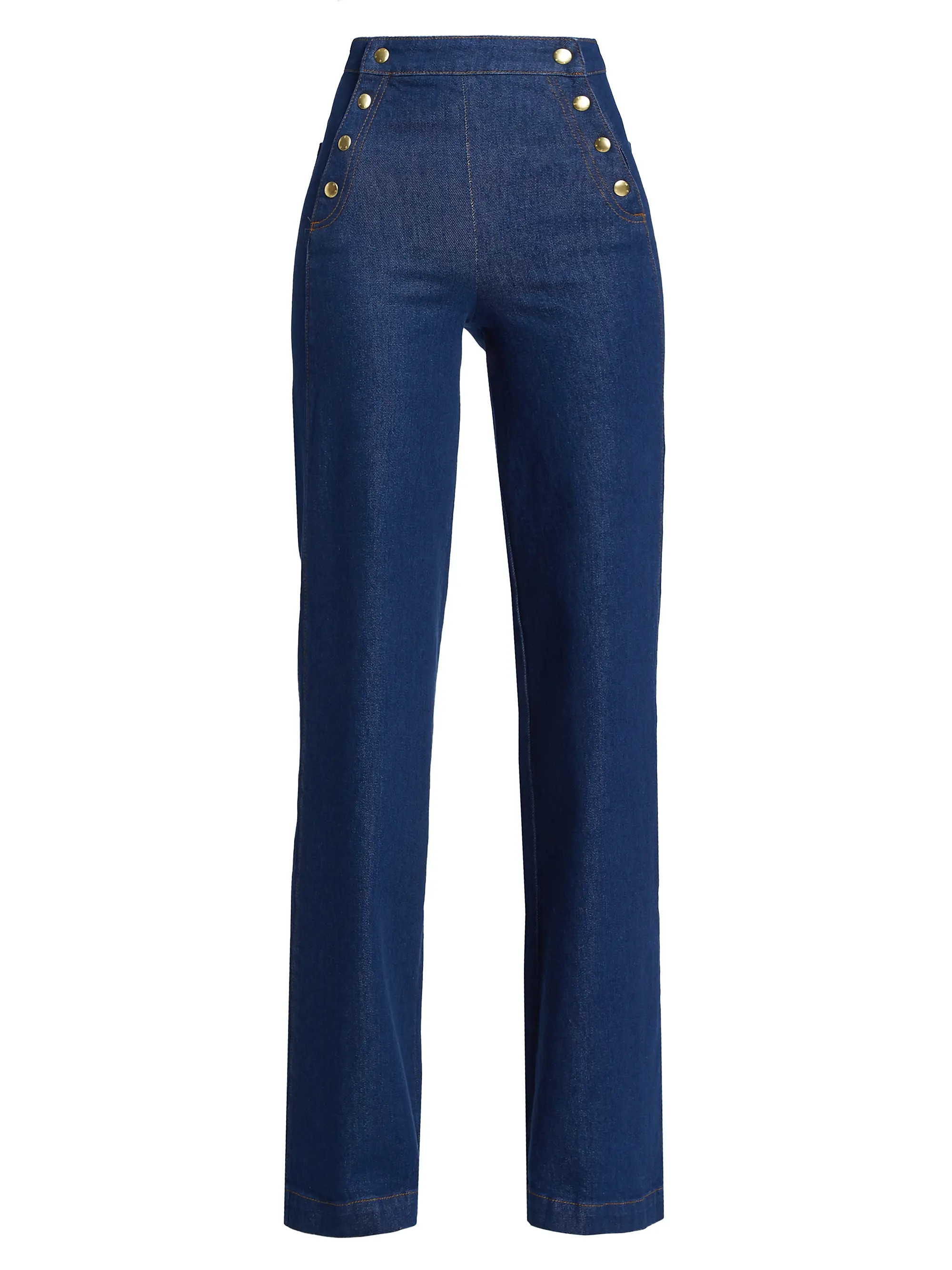 Sailor Snap Wide-Leg Jeans | Saks Fifth Avenue