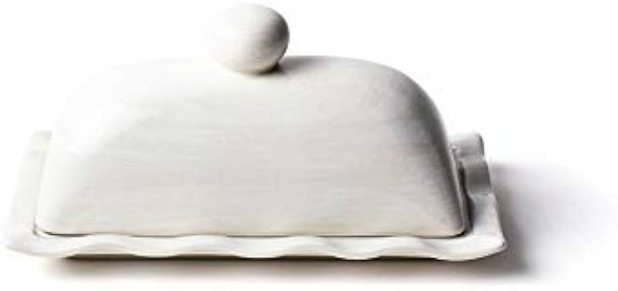 Coton Colors Signature White Ruffle Butter Dish | Amazon (US)