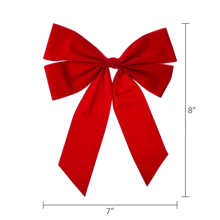 Red Velvet Decorative Christmas Bows, 3 Count, by Holiday Time | Walmart (US)