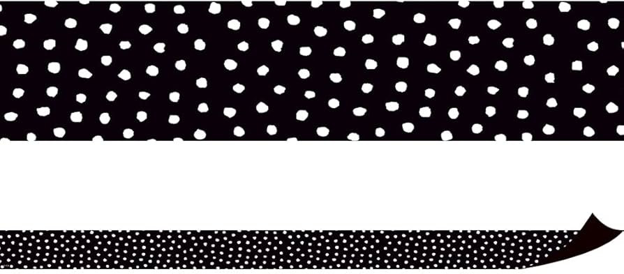 Black with White Painted Dots Magnetic Border | Amazon (US)