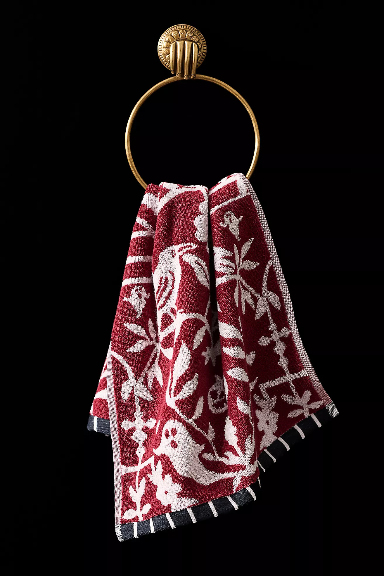 Halloween Cotton Icon Embroidered Hand Towel | Anthropologie (US)