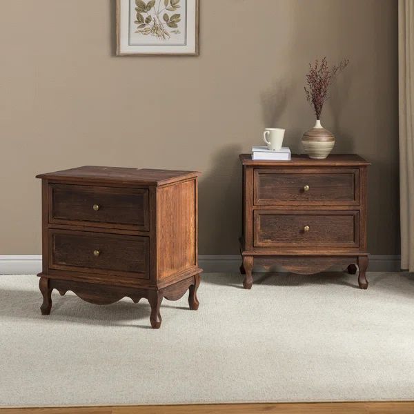 Dellaquila Solid + Manufactured Wood Nightstand (Set of 2) | Wayfair North America