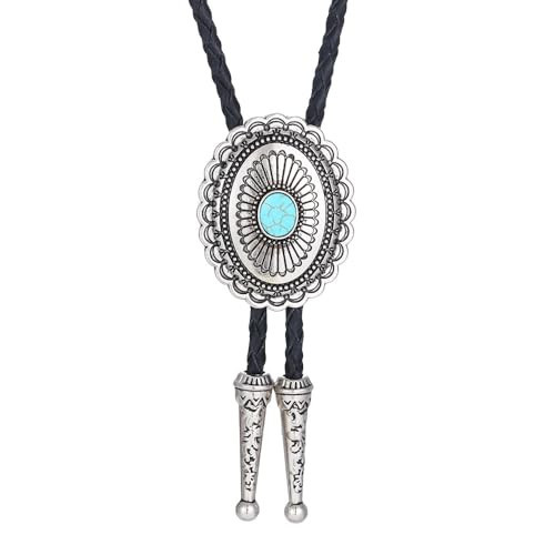 GelConnie Bolo Tie for Men Native American Bola Tie Rodeo Cowboy Leather Necktie Western Necklace Costume Accessories Bolo Ties | Amazon (US)