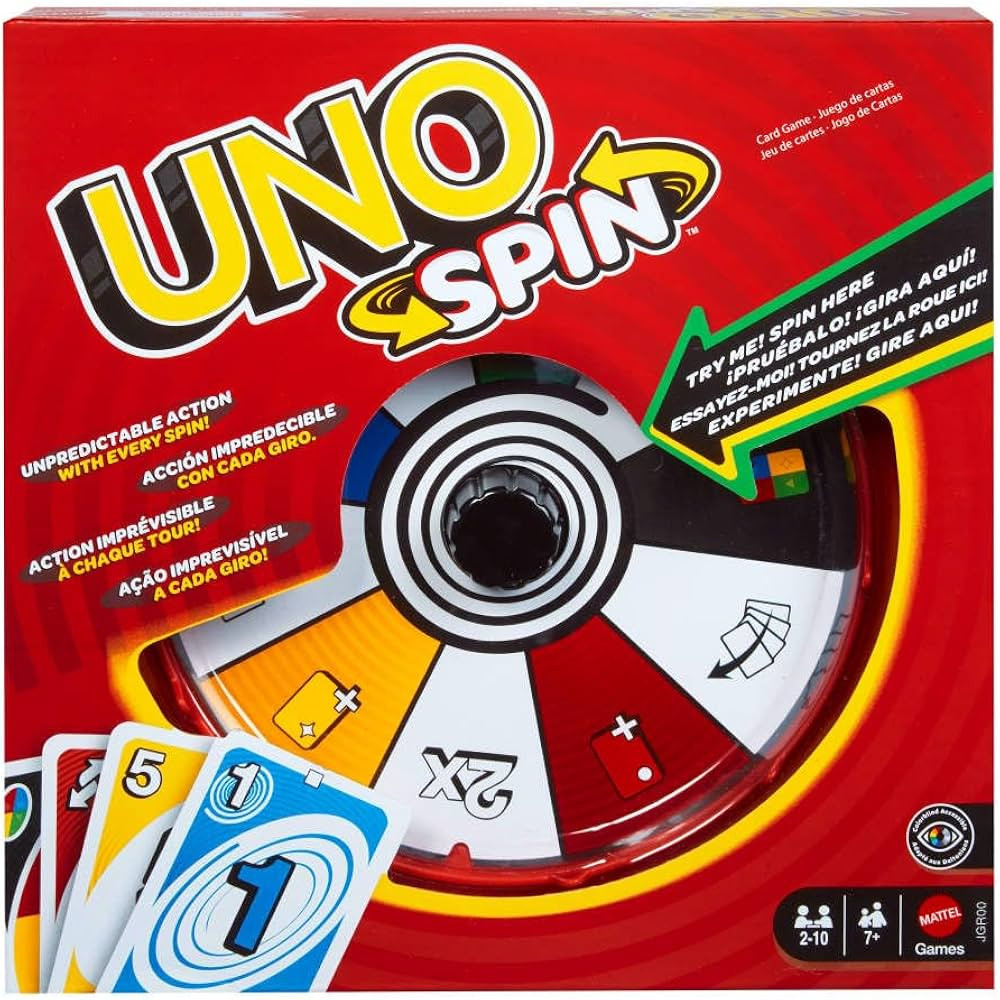 Mattel Games UNO Spin Card Game for Kid, Adult & Family Nights, Classic Play with Toy Spinner, Ne... | Amazon (UK)