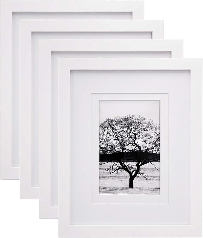 Egofine 8x10 Picture Frames Set of 4, Made of Solid Wood Covered by Plexiglass 4x6 and 5x7 with M... | Amazon (US)
