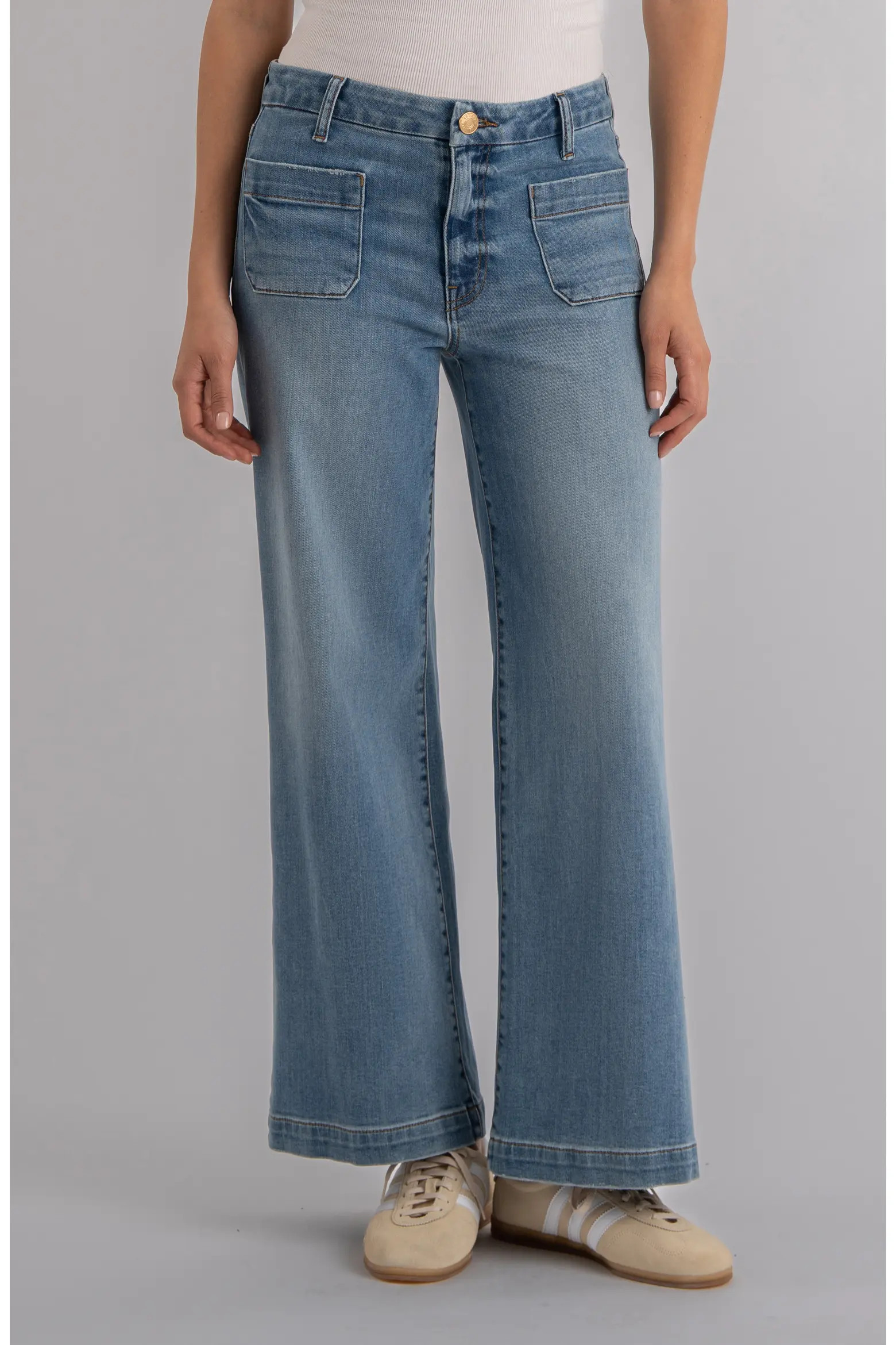 Meg Patch Pocket High Waist Ankle Wide Leg Jeans (Women) | Nordstrom | Nordstrom