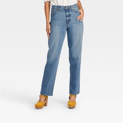 Women&#39;s 90&#39;s High-Rise Vintage Straight Jeans - Universal Thread&#8482; Medium Blue 6 | Target