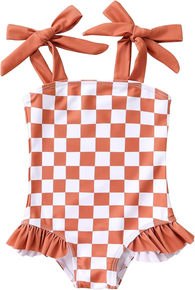 Toddler Swimsuit Girl Color Block Stripe One-Piece Swimwear Baby Girl Bathing Suits | Amazon (US)
