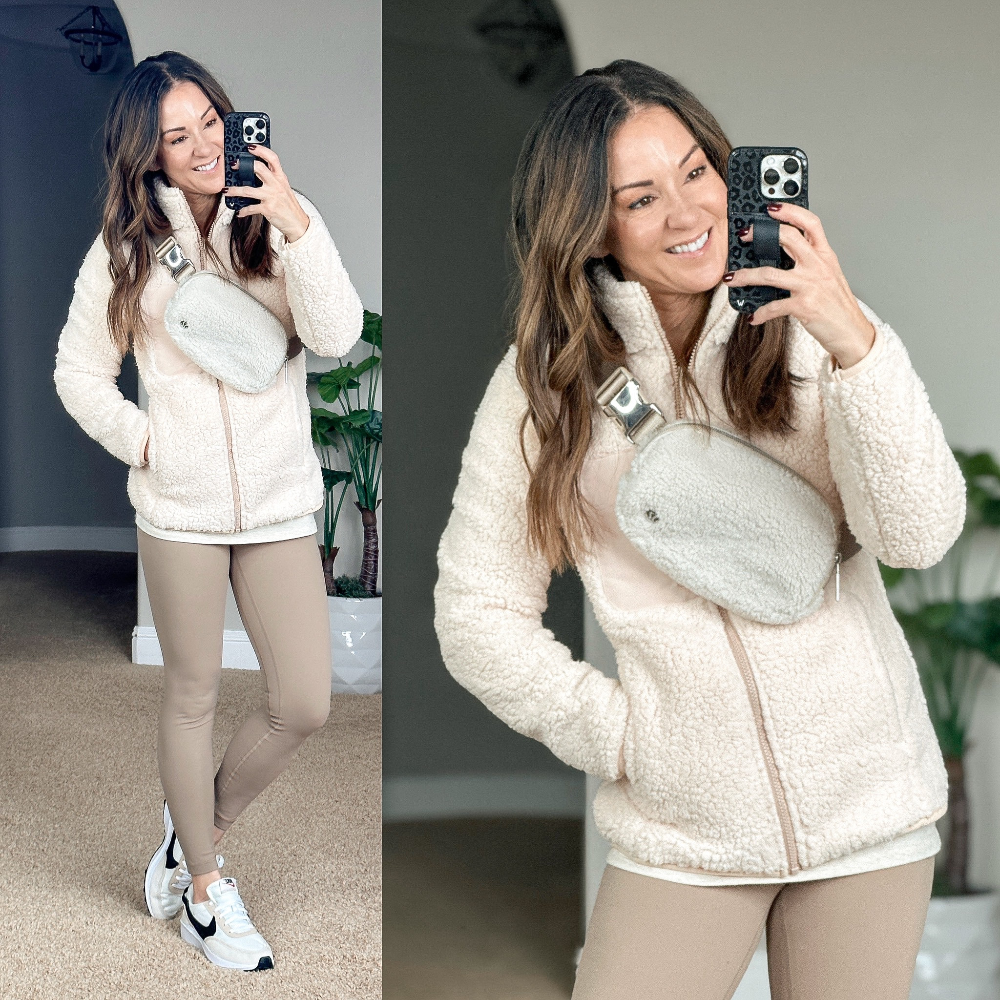 💥sale alert on this Super comfy & soft Sherpa jacket from Amazon it’s 45% off! No code needed. monochromatic neutral winter outfit idea.  
Cozy fleece sherpa shacket jacket size xs. 
long sleeve tee xs
The best no-show socks I have tried. 
leggings with pockets 25” color Carbon Dust size xs. 
Sport bra size xs perfect for athleisure days
Limited stock on sneakers - I linked the sneakers from a few retailers in hopes that one will have them in stock. I liked few similar pairs. 

#LTKstyletip #LTKsalealert #LTKfit