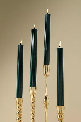 Fluted Taper Candles, Set of 4 | Anthropologie (US)
