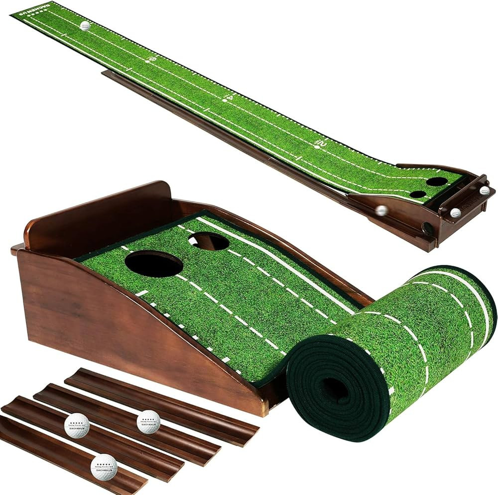 Putting Green Indoor Mat Outdoor Golf Putting Mat with Automatic Ball Return - Ideal for Home, Of... | Amazon (US)