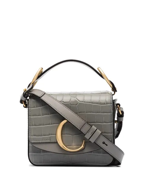 mini Chloé C croc-effect bag | Farfetch (US)