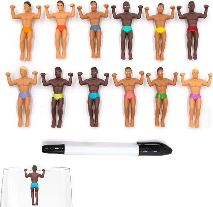 NPW Drinking Buddies Party Edition Drink Markers, Customizable Wine Glass Charms includes Fine Ti... | Amazon (US)