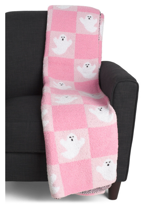 Feather Checkerboard Ghost Throw | TJ Maxx
