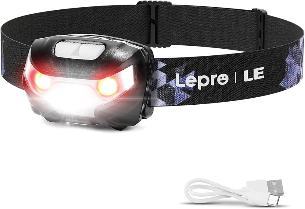 Lepro LED Headlamp Rechargeable - Super Bright Head Lamp with 5 Modes for Camping & Hiking Gear E... | Amazon (US)