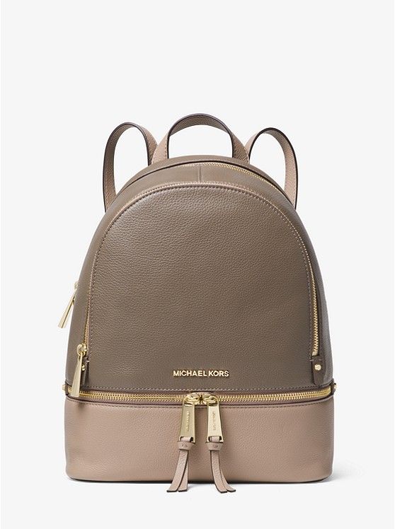 Rhea Medium Color-Block Pebbled Leather Backpack | Michael Kors US